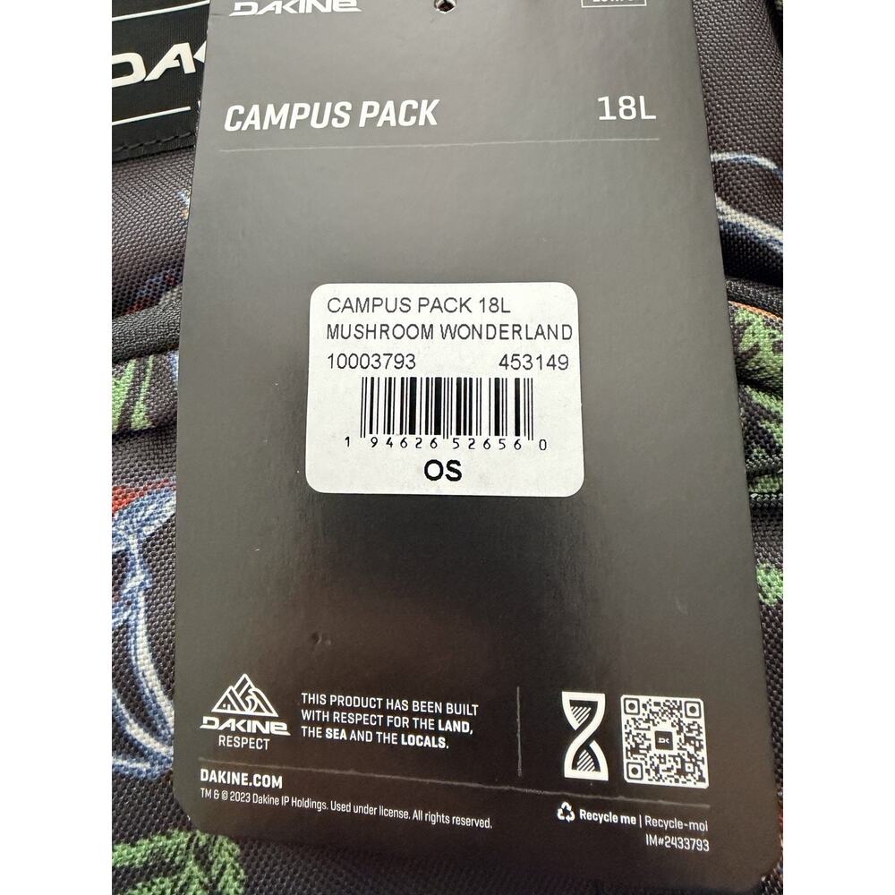 Dakine Campus Pack 18L Backpack Mushroom Wonderland Print w/ Cooler Pocket New - Picture 3 of 5